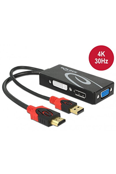 DELOCK Adaptor HDMI la DVI / VGA / Displayport T-M 4K, 62959