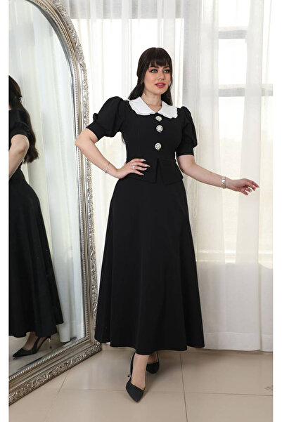 Stylish Fashion Stylish Fashion Turkish Soft Dress with Crystal Buttons