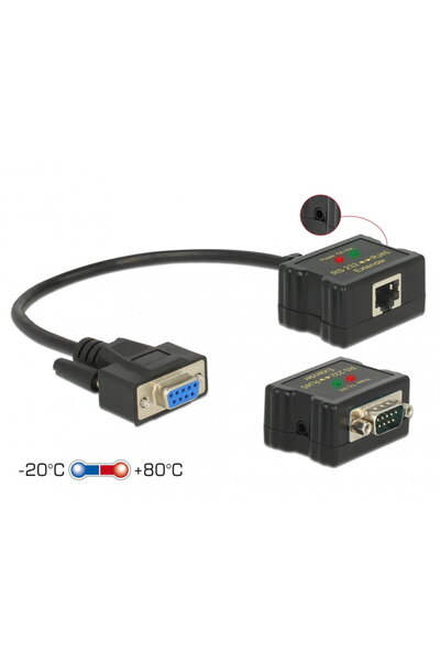 DELOCK Extender RS-232 DB9 1200m prin cablu RJ45 cu protectie EDS, 63934
