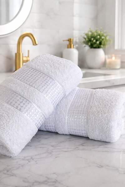 Bikaya Home 2-Pack Hand & Face Towels |   50X90 cm |   100% Cotton |   Lightw...