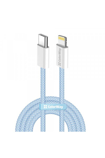 ColorWay USB-C - Lightning Data and Charging Cable CW-CBPDCL061, 27W, 1m, Blue