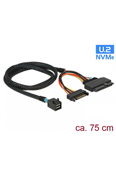 DELOCK Cable SFF-8643 to U.2 SFF-8639 + SATA power 75cm, 84821