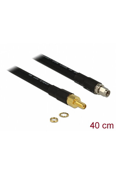 DELOCK Cablu RP-SMA plug la RP-SMA jack CFD400 LLC400 0.4m low loss, 13012