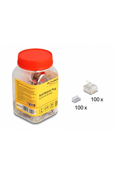 DELOCK Set 100 buc conector RJ45 Cat.6A pentru cablu slim/flat, 67019