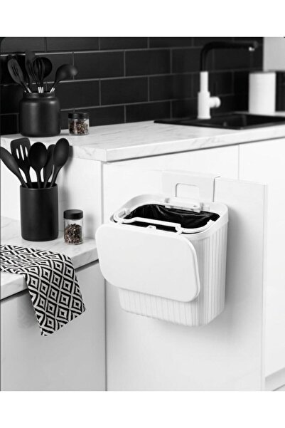 HÜCO BAZAAR Askılı Tırtıklı Çöp Kovası 8 Litre
