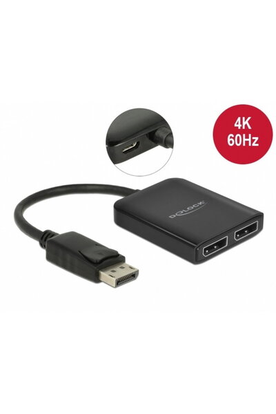 DELOCK Multiplicator DisplayPort 1.4 la 2 x DisplayPort MST, 87768