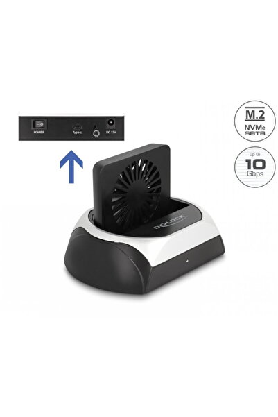 DELOCK Docking station USB type C pentru HDD/SSD SATA 2.5"+3.5" sau M.2 NVMe ...