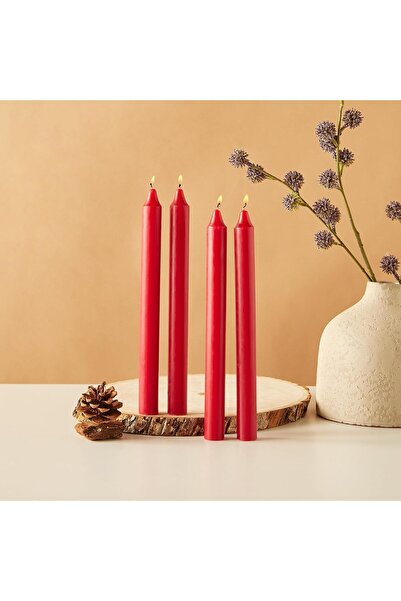 DUX شموع عشاء حمراء - عبوة من 5 قطع شموع مخروطية صلبة