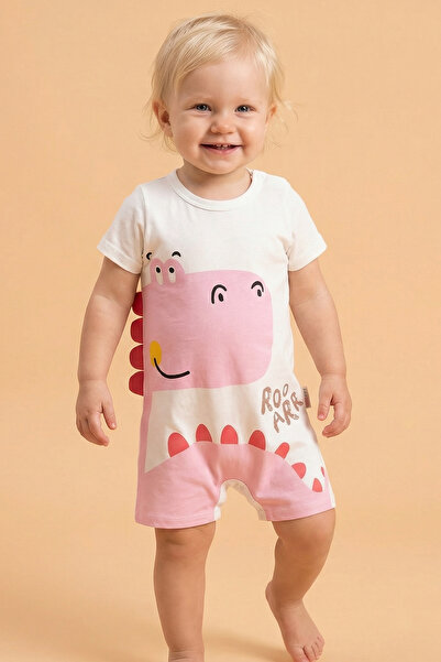 Tuabella 100% Cotton Baby Girl Patterned Summer Short Jumpsuit