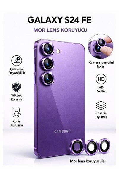 Massemr Samsung Galaxy S24 Fe Ezar Metal Camera Lens Protector Anti-Scratch P...