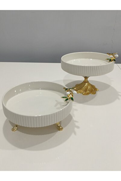PARILTI HOME COLLECTİON Φιγούρα από πορσελάνη με σχέδιο ελιάς (ΣΕΤ 2 ΤΕΜΑΧΙΩΝ...