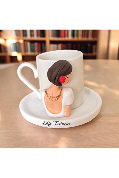 oksukokulutaş Rose Patterned Girl's Turkish Coffee Cup