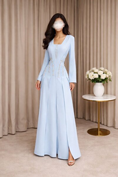 4LINA sky blue evening dress