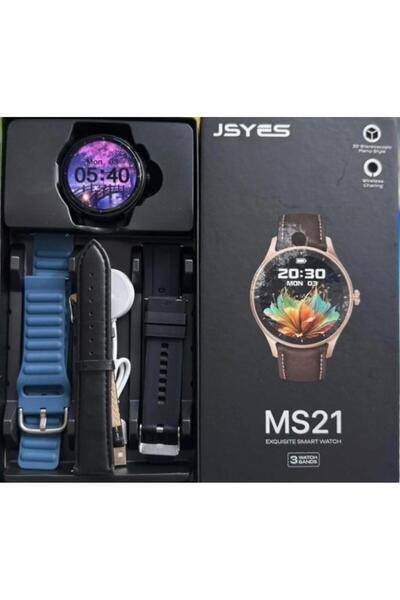 JSYES MS21 Smart Watch with AMOLED Display 3 Pairs of Straps Fitness Tracking...