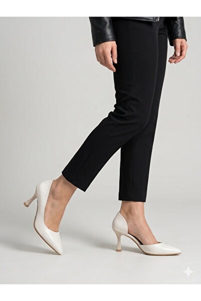 Ozzo Woman Μπεζ γυναικείο στιλέτο με ανοιχτό τακούνι