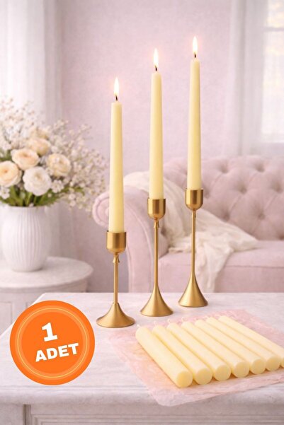 SANAT SEPET İŞLERİ ŞAMDAN MUM 1 ADET UZUN 25CM DAMLATMAZ DEKORATİF ŞIK MUM