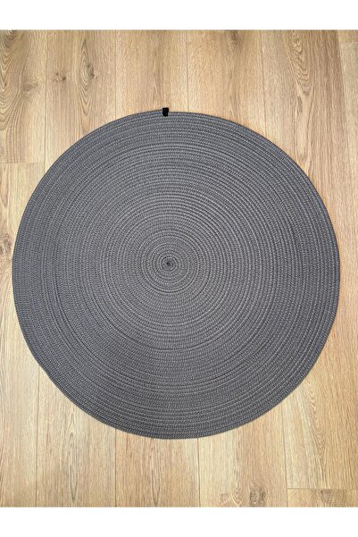 MELENA CARPET Yuvarlak Hasır Halı Balkon Salon Mutfak İçin Jüt Görünümlü Deko...