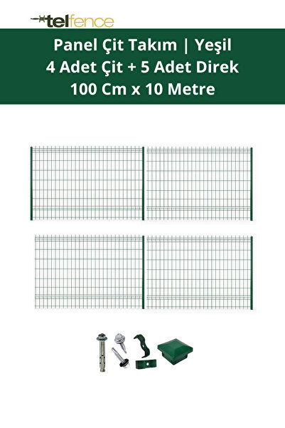 Telfence Panel Çit Takımı 10 Metre ( 4 Çit + 5 Direk ) Avantaj Paketi Bahçe Ç...
