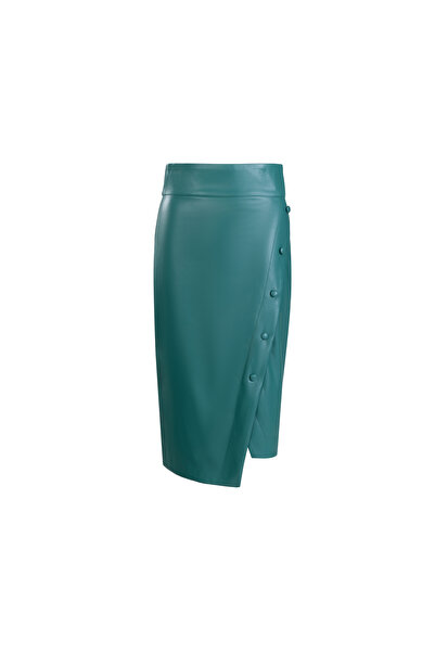 2TRENDY Green Leather Skirt