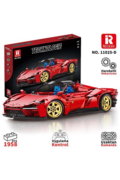 REOBRIX Technic 11025-D Ferrari Daytona SP3 Araba Kumanda&Motorlu Yapı Blok S...