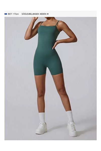 NOONFIT Scrunch Detaylı Toparlayıcı Spor Tulum – Pilates & Fitness Tulum