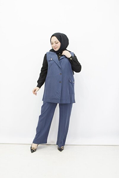 feray kaya 2897 Orhan Liyosel Fabric Vest Set