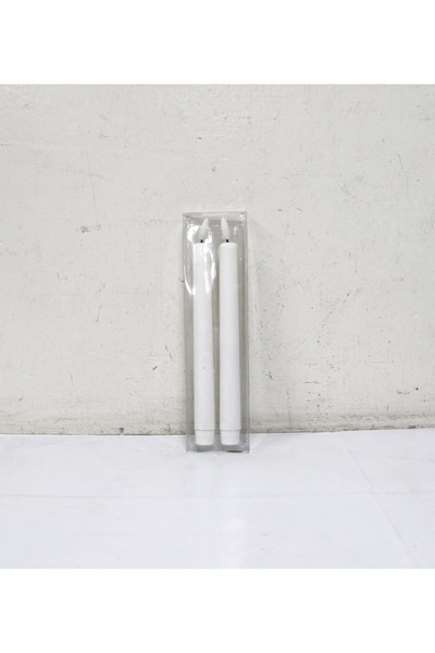 B&D White Taper Candles, Set of 2, S-2 Size