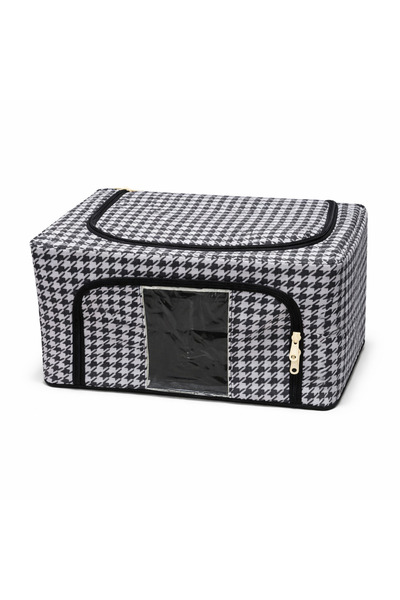 Biki 40X30X20 cm Fabric Storage Organizer with Transparent Window / Black Color