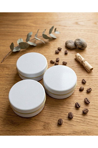 GUCSO 100 ml Candle Tin White Metal Box with Lid |   Cosmetic Cream Balm Cand...