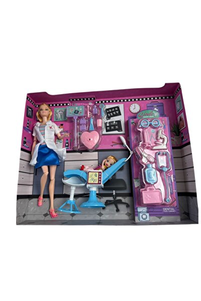 ADIRI SHOP Dentist Doctor Doll with Patient and Complete Set of Accessories, ...