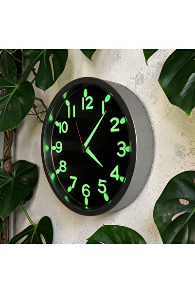 Bahat Phosphorescent 3D Number Children's Room Small Mini Wall Clock Silver B...