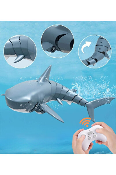 TOYZ PLAY Şarjlı Uzaktan Kumandalı Suda Yüzen Köpek Balığı Deniz Havuz Oyunca...