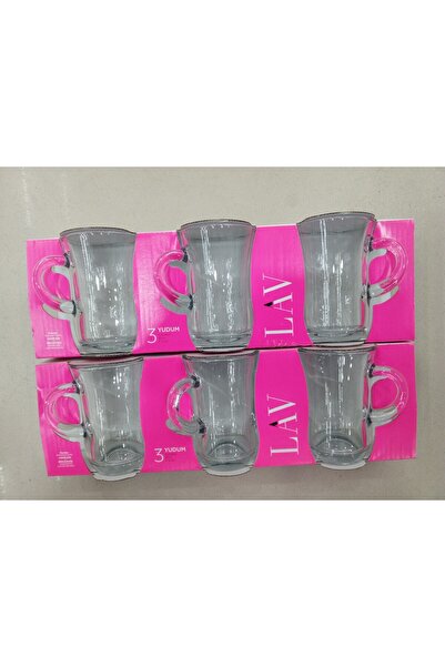 Noname KULPLU ÇAY BARDAĞI 3 LÜ * 2 PAKET (YUDUM SERİSİ)
