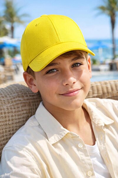 BALIENTE Șapcă ajustabilă din bumbac galben neon pentru băieți