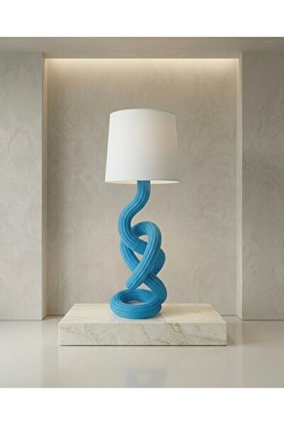 moto print Tasarım Pembe Mavi Abajur Masa Lambası - Yeni Eve Hediye Dekoratif...