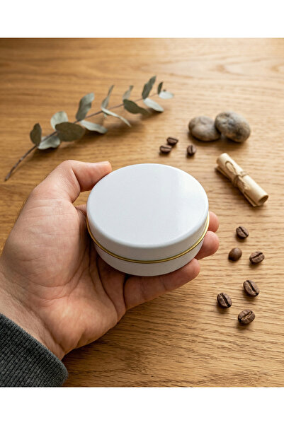 GUCSO 100 ml Candle Tin White Metal Box with Lid |   Cosmetic Cream Balm Cand...