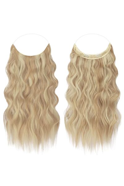 details Extensii de păr Feshfen, stil invizibil cu șuvițe transparente, ondul...