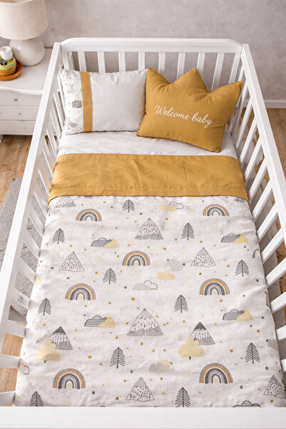 GÜLERBEBECİX Çocuk Uyku Seti Yorgan,Yastik,Çarşaf ve Kırlent Set