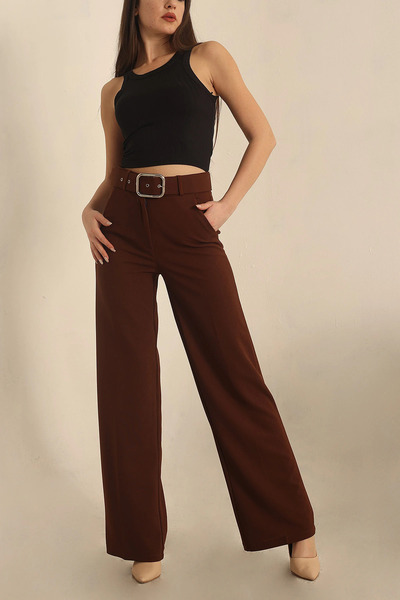 mj style Women's Belted Palazzo High Waist Spanish Flare Pants