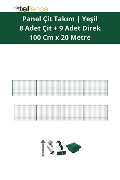 Telfence Panel Çit Takımı 20 Metre ( 8 Çit + 11 Direk ) Avantaj Paketi Bahçe ...
