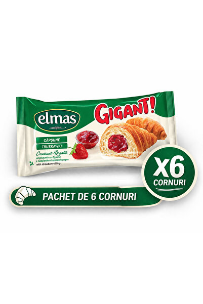 Elmas Giant Strawberry Croissants Pack of 6 Croissants with Strawberry Filling