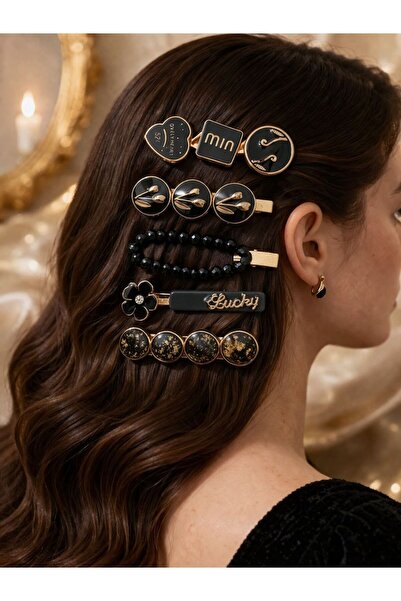 Accessories Hei Midnight Luxe Gold Hair Clip Set