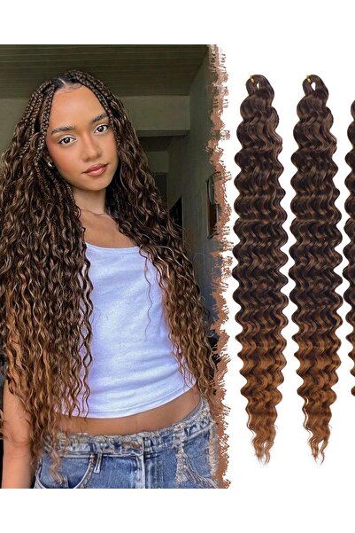 Dotail Feshfen εξτένσιον μαλλιών, στυλ βαθύ κυματιστό κροσέ, 55 εκ., 3 συσκευ...