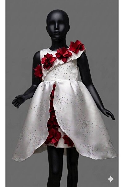 Banuta Royal Allure Evening Gown with Floral Appliques and a Moving Bow