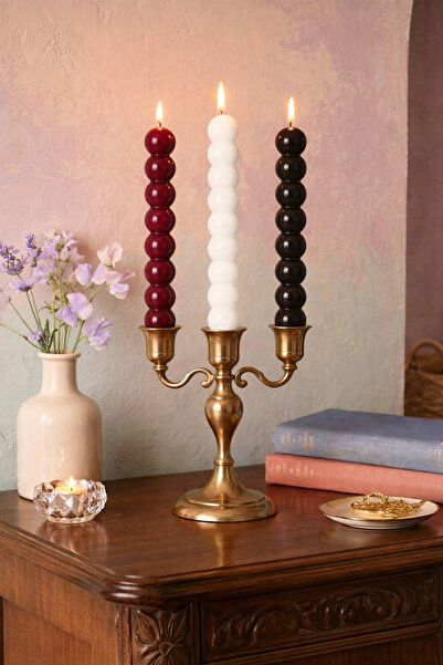 By Şirin Candle Lüks Şamdan Mumları 3 lü Mum / Sadece Mumlar