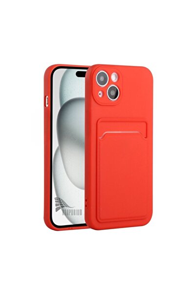 HANPORIUM حافظة سيليكون متوافقة مع هاتف آيفون 13 مع حامل للبطاقات وغطاء مرن ل...