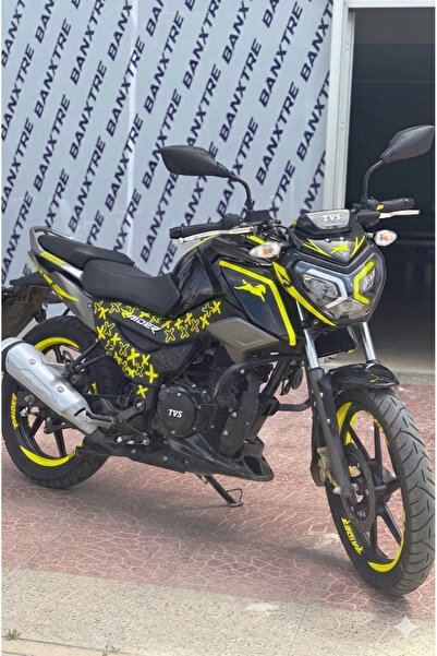 Banxtre TVS Raider için Neon Sarı Renk 78 Parça Komple Motor Sticker Seti (BX...