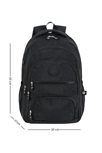 Alanç Gift Ultra Luxury Unisex Crinkle Fabric High School, Middle School Backpack with Double Compartment Pen Holder and Keychain