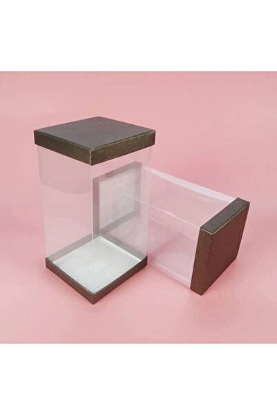 Codohi Set de 6 cutii cadou, maro/transparente, 20 x 10 x 10 cm