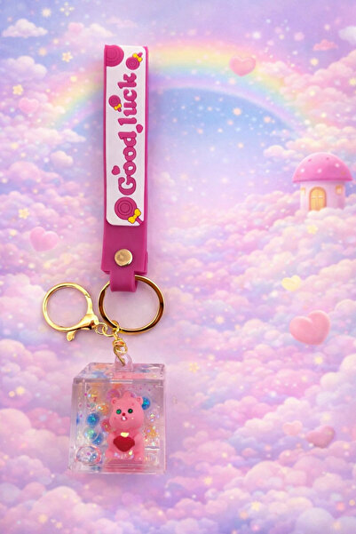 KZNovaStyle Cute Water-Based Keychain – Cute Keychain with a Teddy Bear Figur...